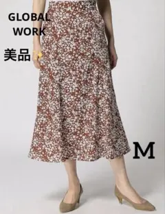 GLOBAL WORK フラワーソフトマーメイドスカートワーク 花柄のサムネイル