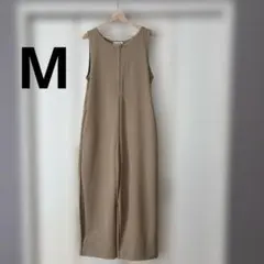 フロントZIP裾ドロストオールインワン