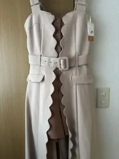 スカラップオーバースカート付きサロペット