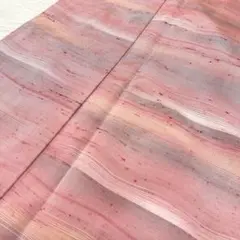 紬 紅花染 横段のグラデーション 着物 正絹 広衿 RK-6325