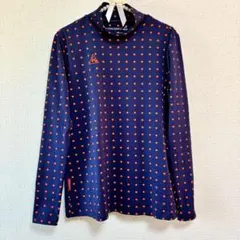 le coq sportif ネイビーオレンジドット長袖インナー