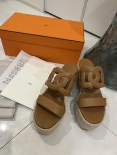 HERMES エルメス エスパドリーユ 厚底 サンダル 35 イテア ITHAQ