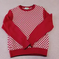 mila schon 赤白チェック セーター M