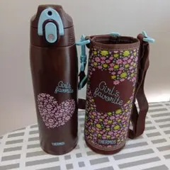 サーモス THERMOS 水筒 1.0L フラワーブラウン 女の子 花柄 ハート
