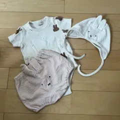 プティマイン ミッフィー ベビー服 3点セット ロンパース ボンネット ブルマのサムネイル
