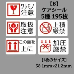 1-0-7【B】ケアシール 5種 195