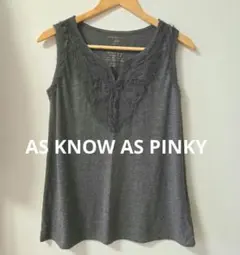 AS KNOW AS PINKY　ノースリーブ　タンクトップ　ダークグレーのサムネイル