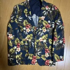 花柄カジュアルジャケット ネイビー