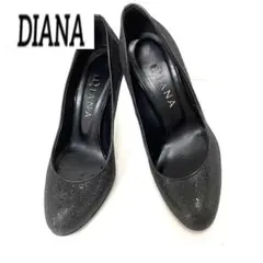 DIANA ダイアナ 黒グリッターパンプス 23.5センチ