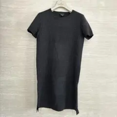 Theory チェック柄 半袖ニットワンピース