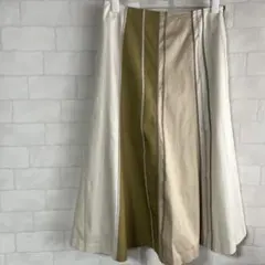 値下げ　膝丈　スカート　ボーダー　オシャレ