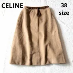 1415 希少✨ セリーヌ カシミヤウール スカート ベージュ 38 フランス製のサムネイル