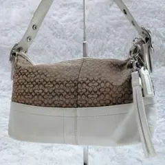 Coach Signature Hobo Tassel Shoulder Bag