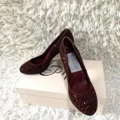 11797✨新品未使用✨ピッピシック グリッターパンプス ハイヒール 赤 36