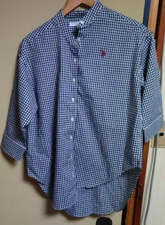 U.S. POLO ASSN. ブラックチェック ポロシャツ Lサイズ