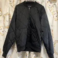 ブラック キルティング ボンバージャケット
