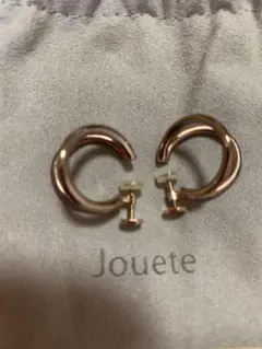 Jouete ピンクゴールド フープイヤリング