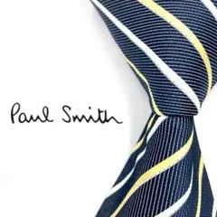 ◆美品◆Paul Smith ネクタイ 紺色 ストライプ柄 フォーマル