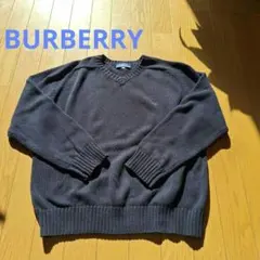 バーバリー　ネイビー　M　セーター　厚手　長袖　綿100　BURBERRY　紺