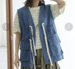 niko and… c-1風ストリングベスト デニム