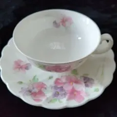 【中古】ノリタケ　ティーカップ&ソーサー 6客花柄