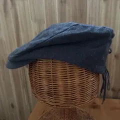 ベレー帽レースアップグレー