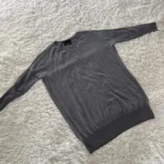 【NANO UNIVERSE 】グレー Vネック セーター 長袖 イタリア　Ｓ