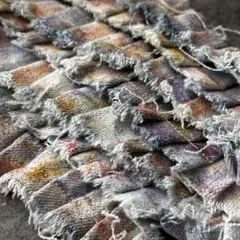 66 ペイント染めデニム　スニペットロール　1メートル24センチ