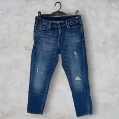 ユニクロ　デニム　ジーンズ　ジーパン　ダメージ　25インチ　63.5cm