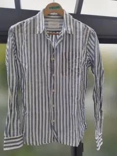 アーバンリサーチ リネン コットン ストライプ長袖シャツ 春夏 薄手
