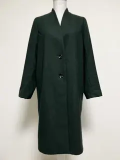 URBAN RESEARCH ROSSO ノーカラーロングコート グリーン