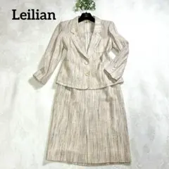 ♦︎リネン混 高級スーツセット♦︎レリアン　スカートセットアップ　シェルボタン