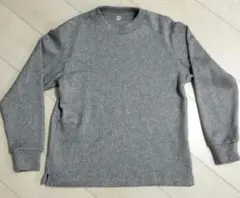 ユニクロ　ソフトニットフリースクルーネックT　S　グレー