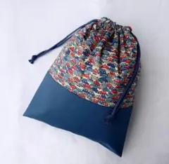 リバティ カーズ 巾着 男の子 ハンドメイド レッド ネイビー 車柄 お着替え袋