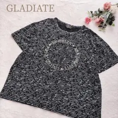 【グラディエイト】美品 ブラック テキストプリント Tシャツ 5Lサイズ