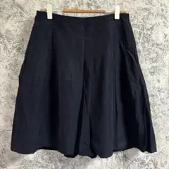 プロポーションボディドレッシング　ミニ丈スカート【3】ネイビー　麻混　春夏