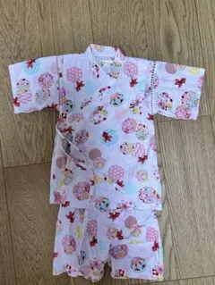 くろわっさん　べべ　甚平　キッズ　サイズ100 金魚 手毬柄