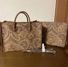 ジャガードトートバッグ　クラッチバック　2点セットのサムネイル
