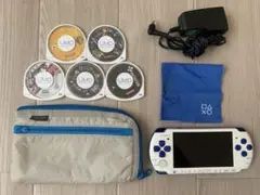 動作品 / 点検・整備済み psp3000 本体 ホワイト×ブルー（付属品あり）