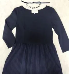 ROPE PICNIC 異素材切替ワンピース ネイビー &リボンパールチョーカーのサムネイル