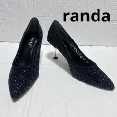 【RANDA】美品✨ グリッターチュールパンプス 22.5cm ポインテッドトゥ
