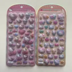 ハローキティ コットンパフィーシール 2枚セット 正規品 サンリオ レオパード