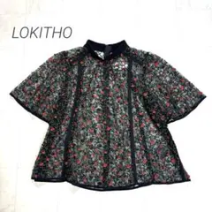LOKITHO★美品★半袖刺繍ブラウス 花柄のサムネイル