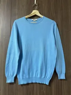 JOHN SMEDLEY ブルー クルーネック サマーセーターのサムネイル