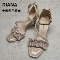 【美品】DIANA サンダル ハイヒール フリル アンクルストラップ ピンクのサムネイル