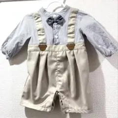 Cottoli フォーマル ロンパース 70 蝶ネクタイ サスペンダー風 くま