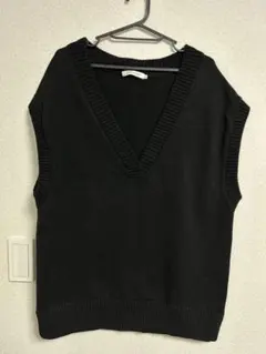 AMERICAN HOLIC ブラック Vネック ニットベスト M