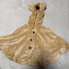 ベビー用 くま耳付き フリース ポンチョ