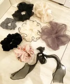 ヘアアクセ　シュシュ　8点セット