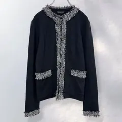 K.T キヨコタカセ ニットジャケット フリンジ 上品 綺麗め 11《i134